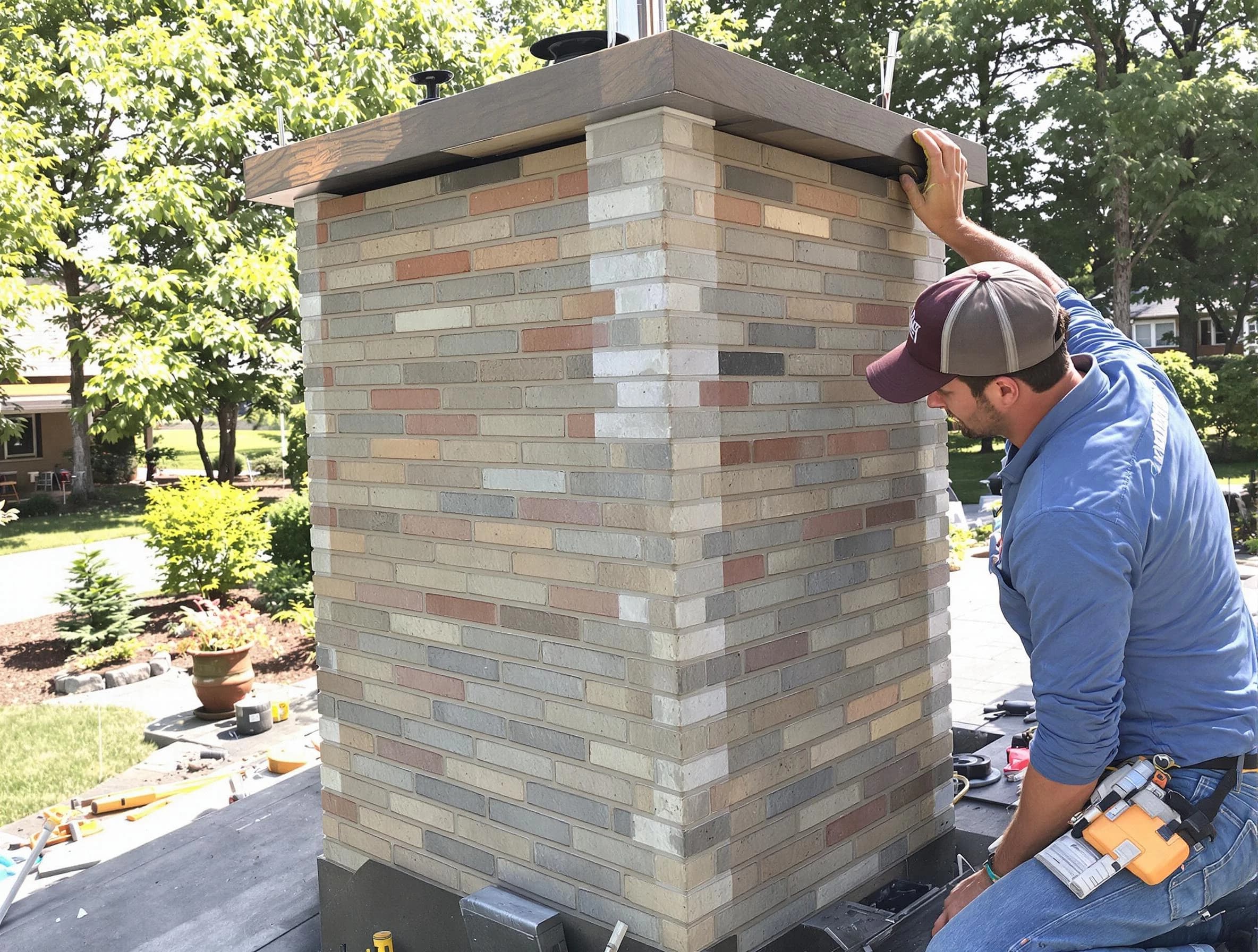 Chickasha Chimney Sweep completing a modern chimney remodel in Chickasha, OK