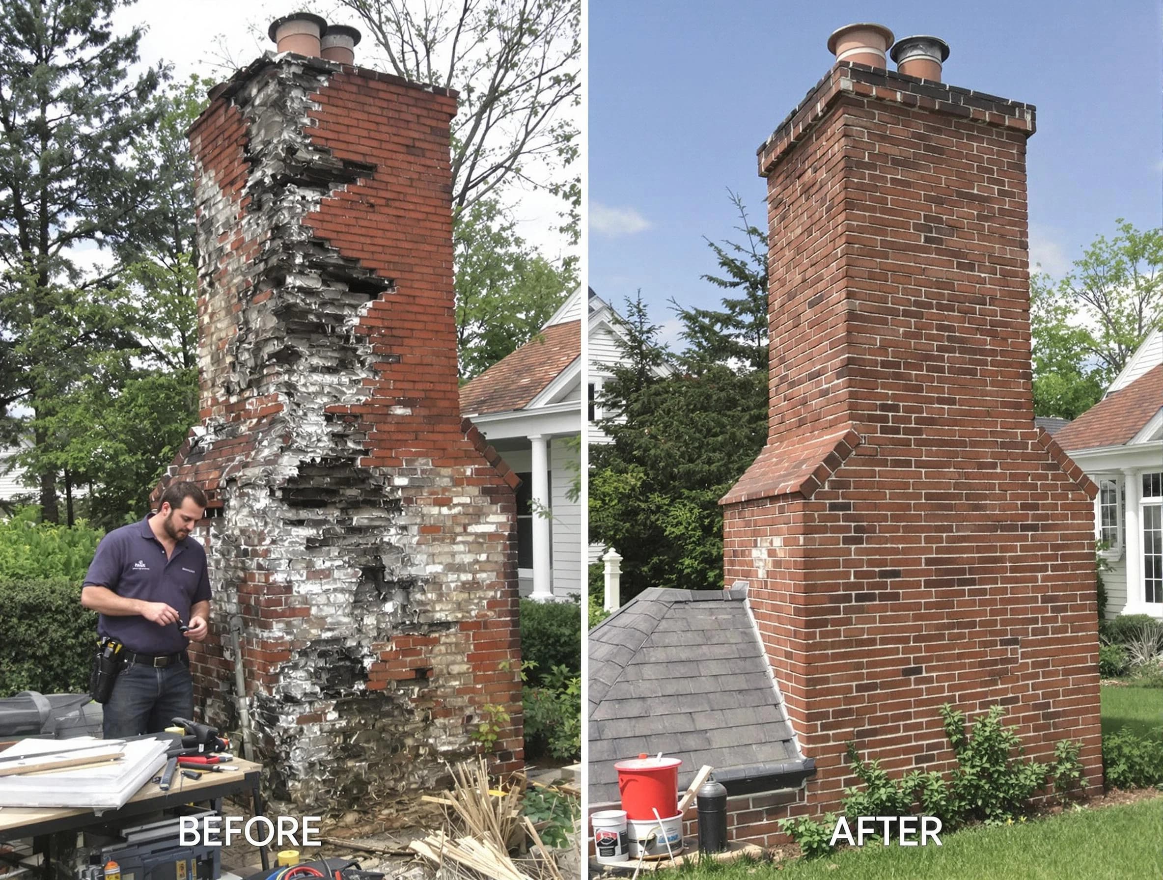Chickasha Chimney Sweep performing a full chimney restoration in Chickasha, OK