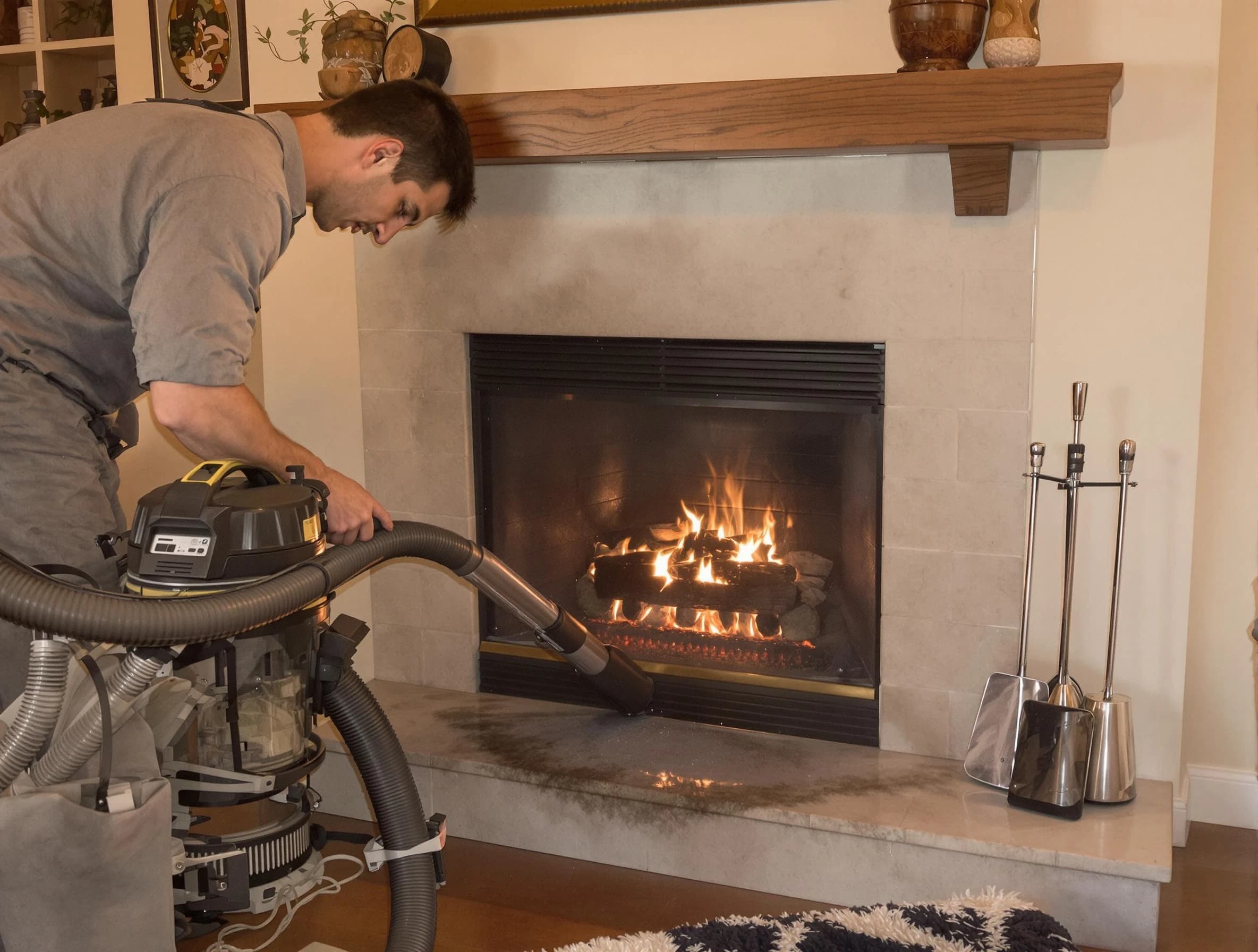 Routine fireplace upkeep by Chickasha Chimney Sweep in Chickasha, OK