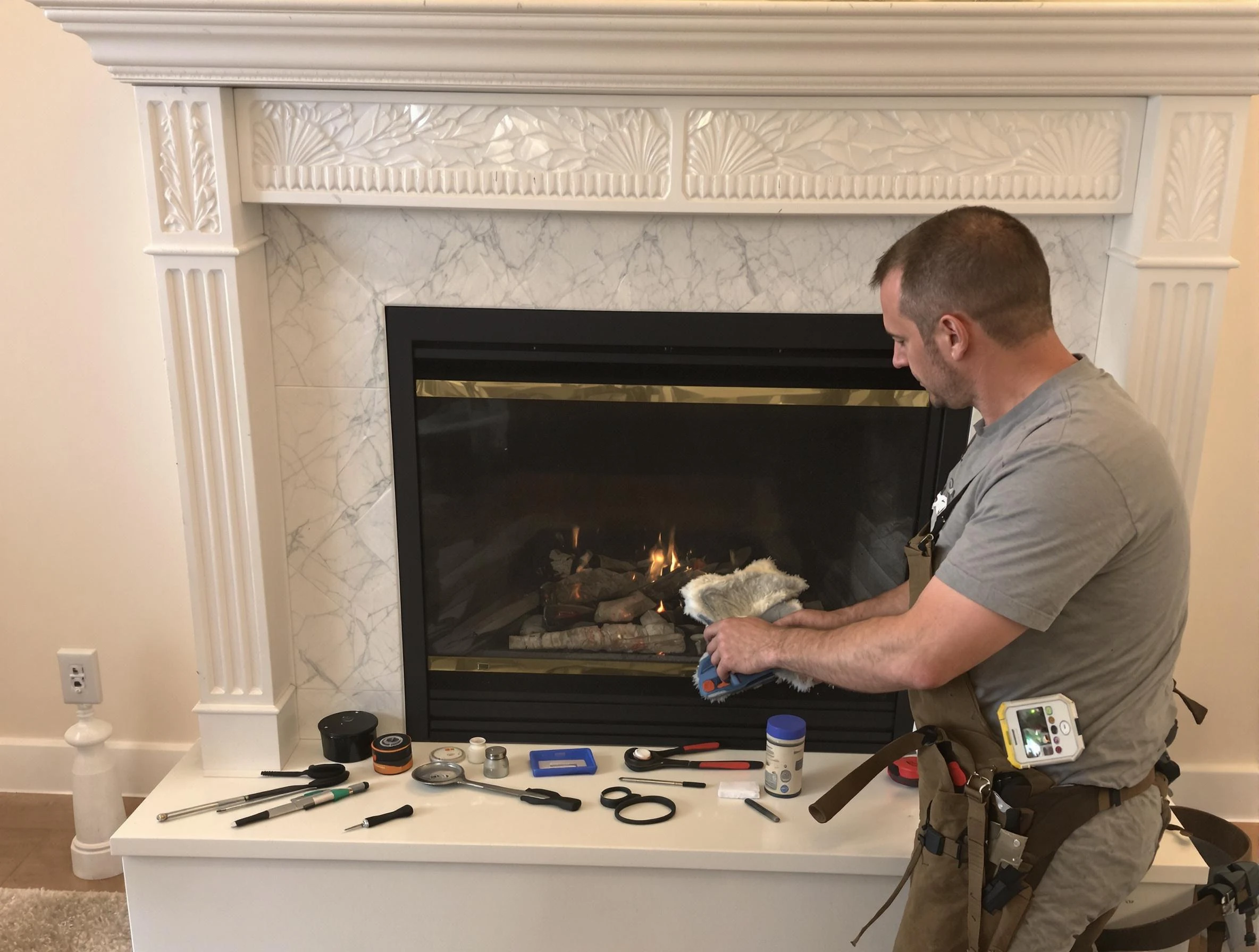 Chickasha Chimney Sweep performing fireplace maintenance in Chickasha, OK